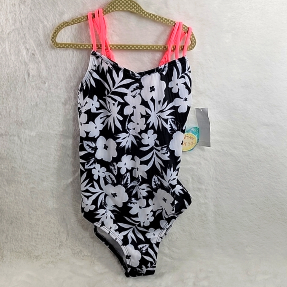 Breaking Waves 1 Piece Scoop Back Girls Size 10 Bathing Suit